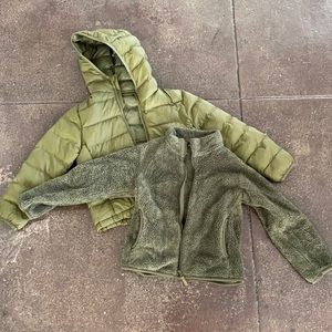 Uniqlo Puffer and Fuzzy Zip Up